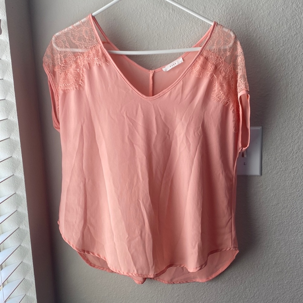 Lace shoulder blouse